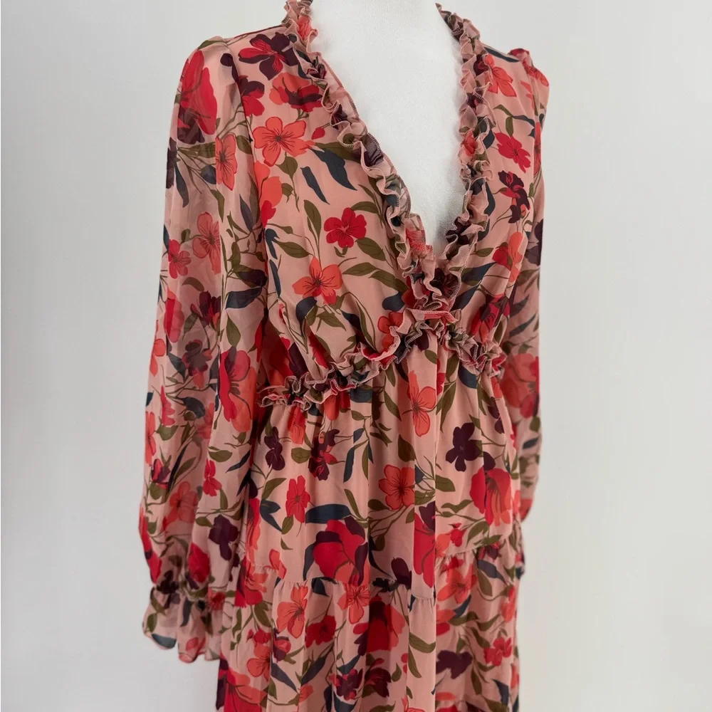 Floral Long Sleeve Maxi Dress, Size M - Picture 5 of 11